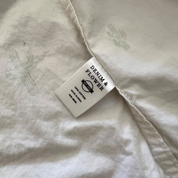 Denim & Flower Cactus Print Cotton Button Down Shirt Unisex Medium - Picture 7 of 10